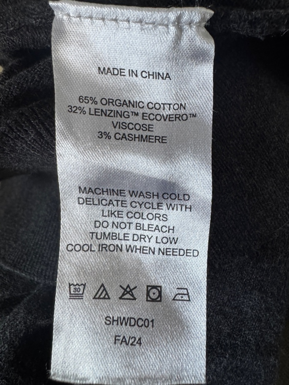 Quince Lightweight Cotton Cashmere Crew Sweater - Charcoal (Medium) - Picture 3 of 4